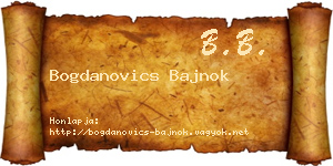Bogdanovics Bajnok névjegykártya